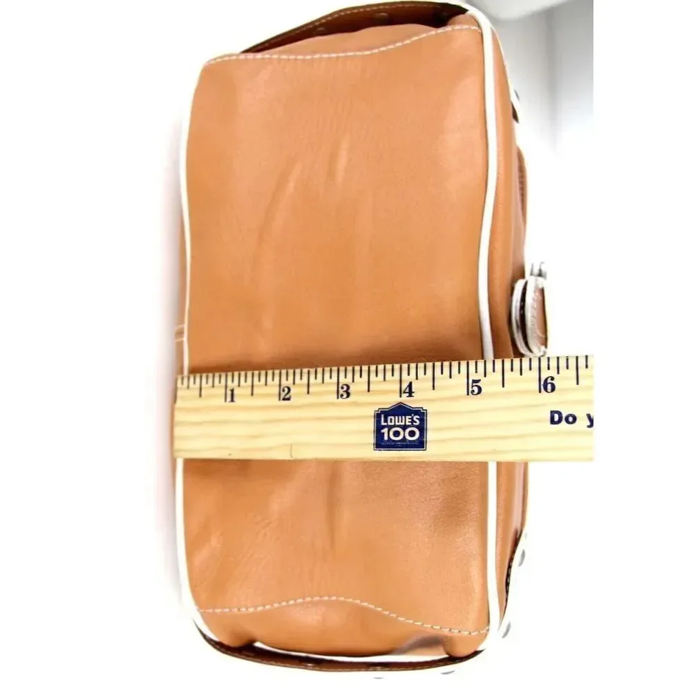 HYPE TAN BROWN GENUINE LEATHER STUDDED HOBO TOTE SHOULDER BAG HANDBAG PURSE